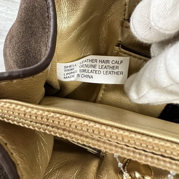 NWT LA GIOE DI TOSCANA Limited Edition Brown Calf Hair Suede Leather Handbag - Picture 8 of 12